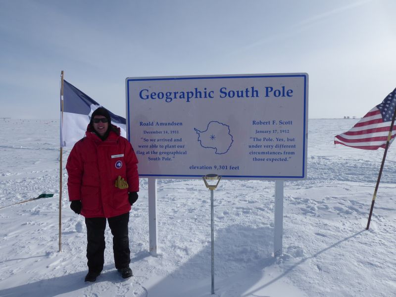 Die Markierung des geographischen Südpols